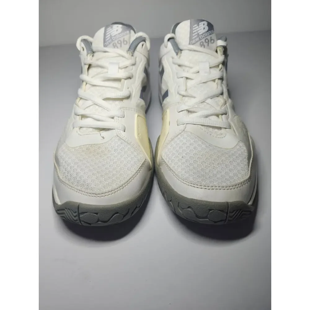 New Balance Women’s 896 Court Shoes White Grey Sz 10 Lace Up Athletic Support